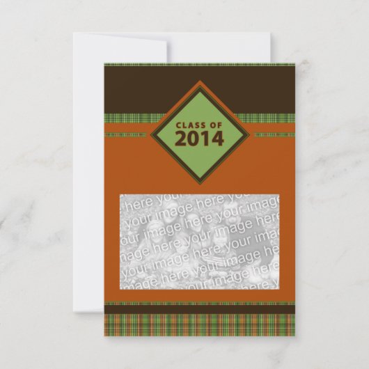 Klasse van 2014: geruite afstudeerder kaart (Voorkant)
