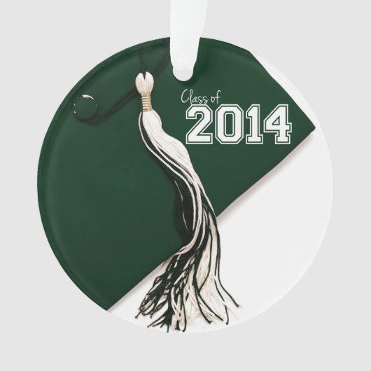 Klasse van 2014 Green Graduation Cap Ornament (voorkant)
