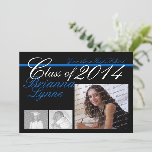 Klasse van 2014 Kleur Change Tri Foto Kaart (Staand voorkant)
