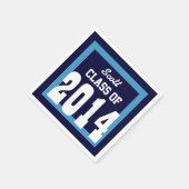 Klasse van 2014 of elk jaar Afstuderen V01 BLUE Servetten (Hoek)