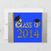 Klasse van 2014 Royal Blue Graduation Invitations Kaart (Voorkant)