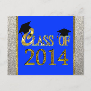 Klasse van 2014 Royal Blue Graduation Invitations Kaart