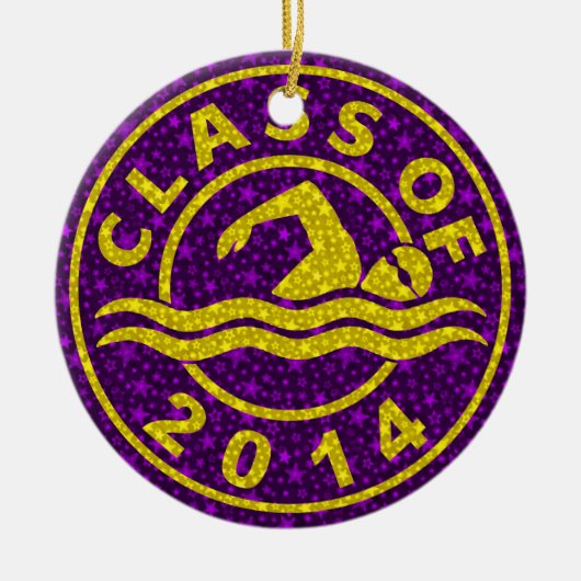 Klasse van 2014 zwemmen keramisch ornament (Voorkant)