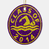 Klasse van 2014 zwemmen keramisch ornament (Links)