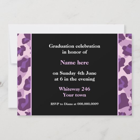 Klasse van 2015 afstuderen luipaard foto kaart (Achterkant)