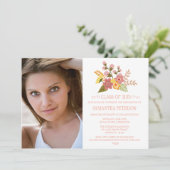 Klasse van 2015 afstuderen van de florale bouquet kaart (Staand voorkant)