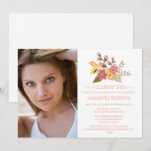 Klasse van 2015 afstuderen van de florale bouquet kaart (Voorkant / Achterkant)