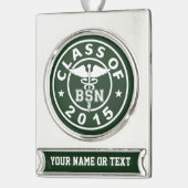 Klasse van 2015 BSN Verzilverd Banner Ornament (Links)