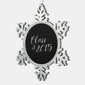 Klasse van 2015 Chalkboard Style Tin Sneeuwvlok Ornament (Rechts)