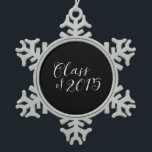 Klasse van 2015 Chalkboard Style  Tin Sneeuwvlok Ornament<br><div class="desc">Elegant chalkboard stijl typografie waarin de woorden "Klasse van 2015" worden gespeend.</div>