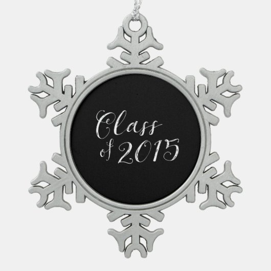 Klasse van 2015 Chalkboard Style Tin Sneeuwvlok Ornament (Voorkant)