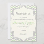 Klasse van 2015 chevron grijs, mint afstudeerdop kaart (Achterkant)