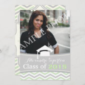 Klasse van 2015 chevron grijs, mint afstudeerdop kaart (Voorkant / Achterkant)