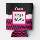 Klasse van 2015 ELK JAAR Custom Naam Roze Chevrons Blikjeskoeler (Voorkant)