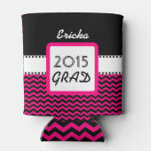 Klasse van 2015 ELK JAAR Custom Naam Roze Chevrons Blikjeskoeler (Achterkant)