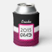 Klasse van 2015 ELK JAAR Custom Naam Roze Chevrons Blikjeskoeler (Blikje Achterkant)