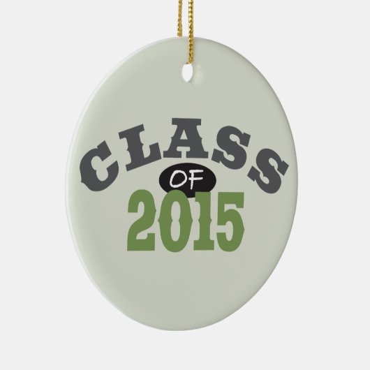 Klasse van 2015 Groen Keramisch Ornament (Rechts)