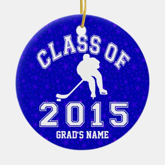 Klasse van 2015 Hockey Keramisch Ornament (Voorkant)