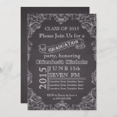 Klasse van 2015 krijtbord zwart wit afstuderen kaart (Voorkant / Achterkant)