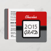 Klasse van 2015 of JAAR Red Black A10A Kaart (Voorkant / Achterkant)