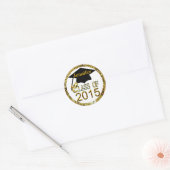 Klasse van 2015 sprankelende gouden Afstuderen afd Ronde Sticker (Envelop)