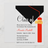 Klasse van 2015 Tassel Afstuderen Uitnodigen (rood Kaart (Voorkant / Achterkant)