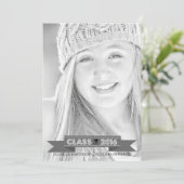 Klasse van 2016 Afstuderen Fotoaankondiging (grijs Kaart (Staand voorkant)