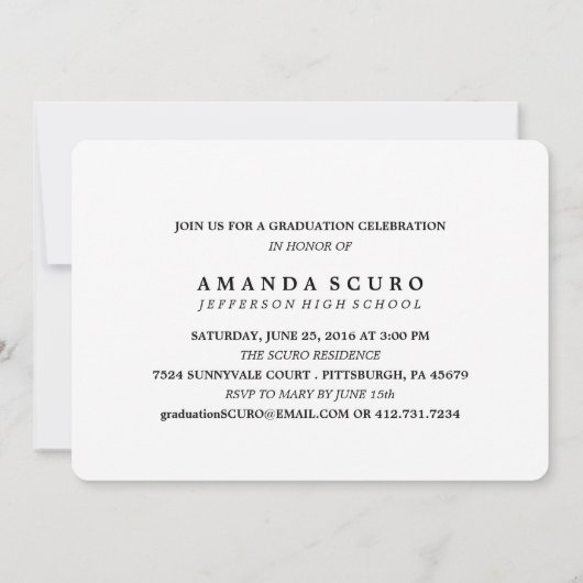 KLASSE VAN 2016 AFSTUDEREN Glitter Invitation Kaart (Achterkant)