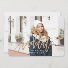 KLASSE VAN 2016 AFSTUDEREN Glitter Invitation Kaart