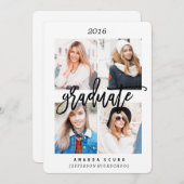 KLASSE VAN 2016 AFSTUDEREN VAN KADERFOTO INVITE KAART (Voorkant / Achterkant)