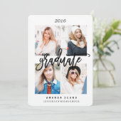 KLASSE VAN 2016 AFSTUDEREN VAN KADERFOTO INVITE KAART (Staand voorkant)