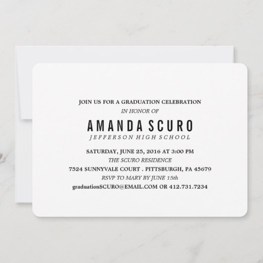 KLASSE VAN 2016 AFSTUDEREN VAN KADERFOTO INVITE KAART (Achterkant)