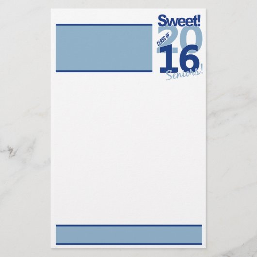 Klasse van 2016 briefpapier, aanpassen briefpapier (Voorkant)