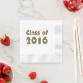 Klasse van 2016 Chic Gold Glitter Hearts Typografi Servetten (Insitu)