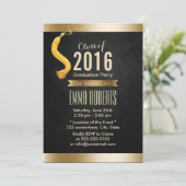 Klasse van 2016 Classy Black & Gold Graduation Par Kaart (Staand voorkant)