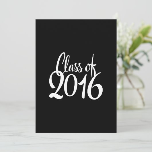 Klasse van 2016 Elegant Retro Afstuderen Kaart (Staand voorkant)