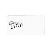 Klasse van 2016 Elegant  Stijl Afstuderen Etiket (Voorkant)