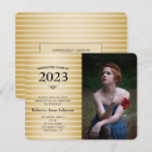 Klasse van 2016, Gold Stripes Photo Afstuderen Kaart (Voorkant / Achterkant)