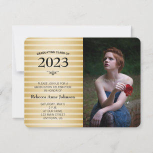 Klasse van 2016, Gold Stripes Photo Afstuderen Kaart