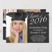 Klasse van 2016 Graduation Party Chalkboard Portre Kaart (Voorkant / Achterkant)