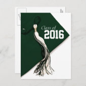 Klasse van 2016 Groen Pet Afstuderen Briefkaart (Voorkant / Achterkant)
