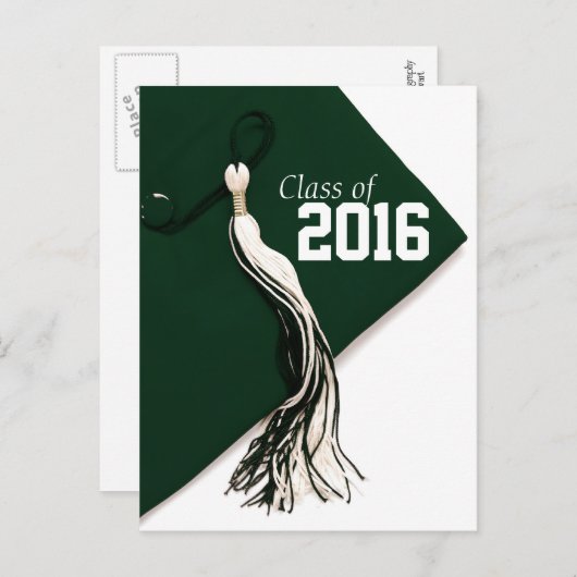 Klasse van 2016 Groen Pet Afstuderen Briefkaart (Voorkant / Achterkant)