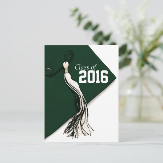 Klasse van 2016 Groen Pet Afstuderen Briefkaart (Staand voorkant)