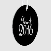 Klasse van 2016 Retro Typografie-Afstuderen Ornament (voorkant)