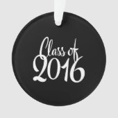 Klasse van 2016 Retro Typografie-Afstuderen Ornament (voorkant)