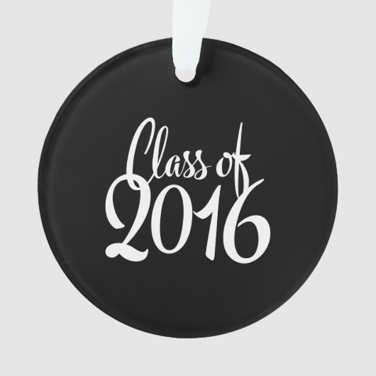 Klasse van 2016 Retro Typografie-Afstuderen Ornament (voorkant)