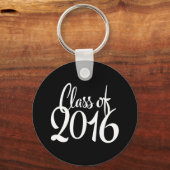 Klasse van 2016 Retro Typografie-Afstuderen Sleutelhanger (Voorkant)