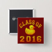 Klasse van 2016 Rubber Duckie Vierkante Button 5,1 Cm (Voorkant /achterkant)