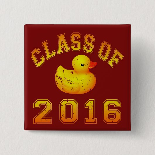 Klasse van 2016 Rubber Duckie Vierkante Button 5,1 Cm (Voorkant)