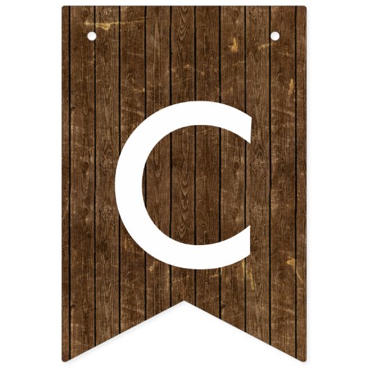 Klasse van 2016 Six Photo Rustic Wood White Text Vlaggetjes (Tweede vlag)